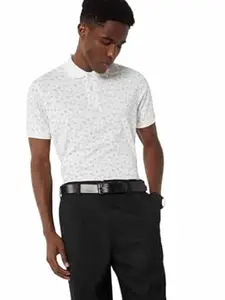 Max Men's Half Sleeves Regular Fit Printed Polo T-Shirt