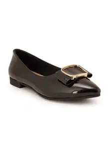 ELLE Women Ballet Flat,Black,UK-6