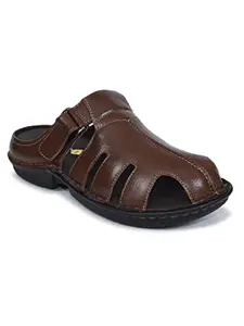 AJANTA Imperio Stylish Mule Sandals for Men | Comfortable Slip-On Design | Premium Casual Footwear TAN