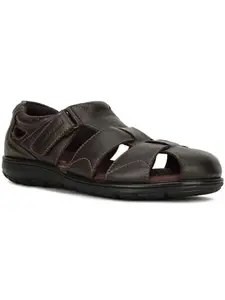 Hush Puppies Men's Slip-on Fisherman Sandal - DARK BROWN (8 UK) (8644035)