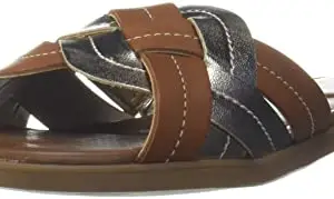 Clarks Reyna Weave Tan Combi Leather sandal