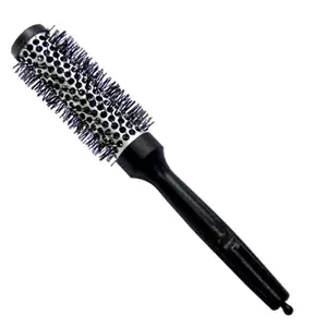 Red Square cosmetics Medium Hot Curling Round Hair Brush For Men And Women, Black and White Color (25mm)