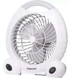 Long Line 6 Inch AC/DC Mini Rechargeable fan with Light Rechargeable Fan (White, Gray) price in India.