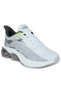 ABROS Rafael Running Sports Shoes Breathable Upper Mesh with Phylon Sole Memory Foam Insole Casual Walking & Gym Shoes for Mens (Offwhite/D.Grey 8)