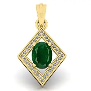 5.00 Ratti/4.25 Carat AAA++ Quality Natural Emerald/Panna Gemstone Gold Pendant/Locket For Women And Men (EME-SP-08_Baz)