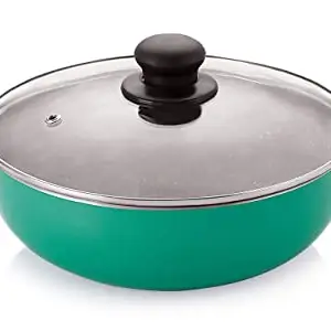 Nirlon Greenochef Granite Non Stick Aluminium Dishwasher Safe Deep Kadhai|Wok with Glass Lid 24cm - 3Liter(Compatible with All Gas & stovetops Only) price in India.