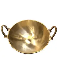 Nadavaramba Brass Kadai/Cheenachatti (9 inch Diameter, Gold) price in India.