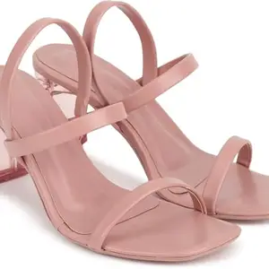 Picktoes PT-901 Women's Pink Synthetic Leather Casual Heel Sandal