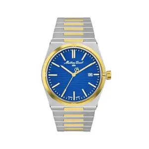 Mathey-Tissot Stainless Steel Black Dial Quartz Analogue Watch for Men - H117Bbu, Silver Band