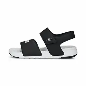 Puma Unisex-Adult Softride Sandal Pure Black-White Sandal - 6UK (38908303)