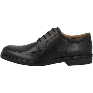 Clarks Mens UN Aldric Park Black Leather Black Leather Formal Shoes - 6 UK (261325767)