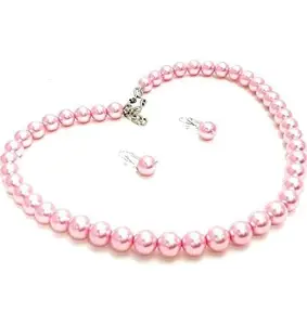 Roseate Elegance Pink Pearl Necklace