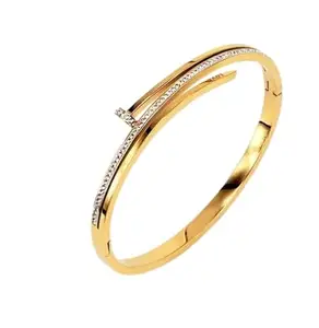 Mishk Collections Anti Tarnish American Diamond Studded Nail inspired Bracelet | Waterproof | Gift for Women & Girls