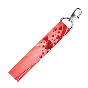 ISEE 360® Red Hearts Lanyard Bag Tag with Swivel Lobster for Gift Luggage Bags Backpack Laptop Bags Students Workers Travelers L X H 5 X 0.8 INCH