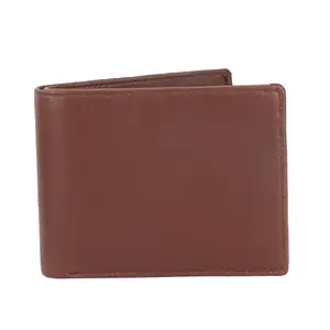 Flingo Leather Wallet for Men with Cash Compartment, Card Holder Slots, Coin Pocket & Zipper Pocket |Tan