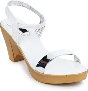 MWS White OPPO Women Sandals | Stylish Party Wear Heels