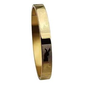 Jaguar design free size gold colour kada bracelet for mens and womens