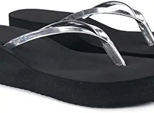 Sellplus Slippers for Women's Home Slippers Flip Flop Indoor Outdoor Flip Foot Wear Daily Use (Silver, numeric_5)