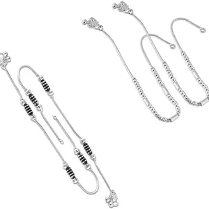 Heer Collection Traditional Trendy Jewellery All Occassions Anklets Payal Pair for Women/Girls Alloy Anklet (Pack of 4)(Combo Payal-109&112-(1PairEach))
