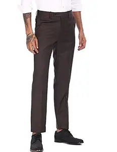 Arrow Men's Regular Pants (ARGT6016_Dk. Brown_36)