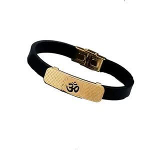 NEXT CREATION Om Silicon Belt Gold Bracelet for Men – Stylish and Durable Design