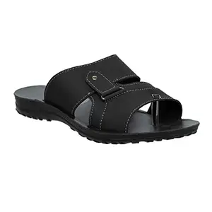 inblu Slip On Stylish Fashion Slipper/Sandal for men | Comfortable | Lightweight | Anti Skid | Casual Office Footwear (RG14_BLACK_45)