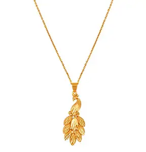 JFL - Jewellery for Less Fabulous Gold Plated Peacock Design Pendant With Chain for Women and Girls,Valentine