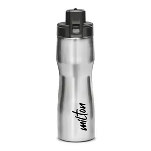 MILTON Champ 750 Stainless Steel Water Bottle, 610 ml, Silver | Single walled | Leak Proof | Easy Grip | Easy to Carry | Gym Bottle | Home | Kitchen | Hiking | Treking Bottle | Travel Bottle