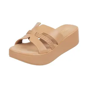 Metro Women Beige Wedge Heel Sandal UK/7 EU/40