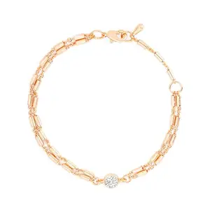 MINUTIAE Rose Gold-Plated Crystals Link Bracelet For Womens and Girls_MNT0372RDD_RG