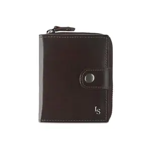 LOUIS STITCH Spanish Leather Bifold Wallet Purse for Men with Zip Pocket | RFID Protected Genuine Leather Purse with 5 Card Slots, 1 Cash Compartment and ID Window, Brown (LSWL-10-CZCLBB)