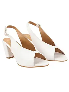Shoetopia womens 1299 White Heeled Sandal - 5 UK (1299-White)