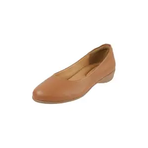 Mochi Women Tan Synthetic Comfort Casual Slip-On Ballerinas UK/5 EU/38 (31-672)