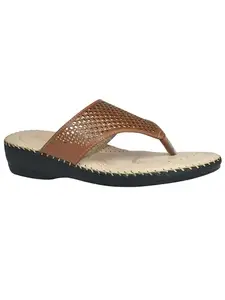 AJANTA Stylish Tan Flat Sandals for Women