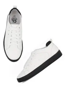 Carlton London Women White-Black Comfortable Lace-Up Snakeer with Heels, for for Casual, Walking & Daily Use (37)