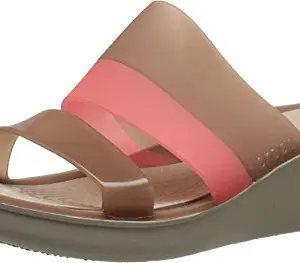 Crocs Colorblock Wedge W Bronze Outdoor Sandals - W6 (200031)