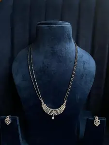 PG FASHION Zinc Designer Ethnic Wear Mangalsutra And Earring Set For Women's (Mangalsutra 13)