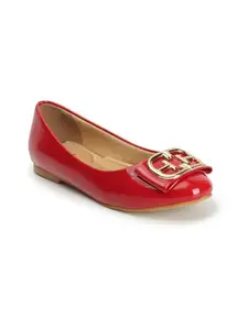 ELLE Women Ballet Flat Shoes, Colour-Red, UK-5