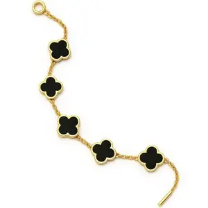 Anti Tarnish Hypoallergenic Black Charm Bracelet for Women – Luxury Designer Chain Bracelet, Adjustable Trendy Jewelry, Stylish Fashion Accessory, Statement Bracelet & Premium Gift for Girls