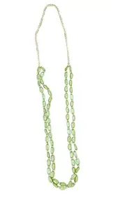 Double Elaichi with Golden Pearl Swagat Mala, Traditional Green Beaded Necklace