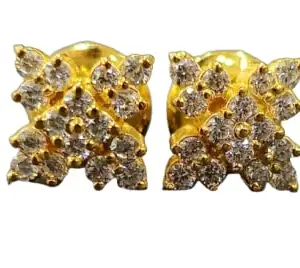 TISHYA JEWELLERS 1.5ct Diamond Engagement Wedding Earrings Studs Push Back HandMade 14k Yellow Gold Over S925