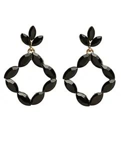 YouBella Fashion Jewellery Gold Plated Drop and Dangler Earrings for Girls and Women (Black)