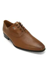 Louis Philippe Men Brown PU Oxford Shoes
