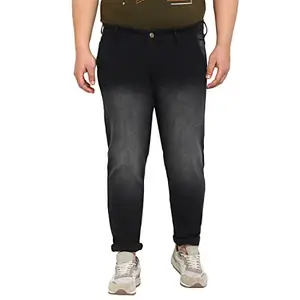 Urbano Plus Men's Black Regular Fit Washed Jeans Stretchable (plusepssprjeanp-black-40)