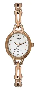 Timex Women Stainless Steel Analog Silver Dial Watch-Tw0Tl9310, Band Color-Rose Gold