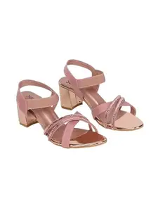 Women's Stylish Floral Flip-Flops | Comfortable Slippers with Cusion soft botom Sole TPC | Block heel Synthetic materials (Rose Gold, UK Footwear Size System, Adult, Women, Numeric, Medium, 5)