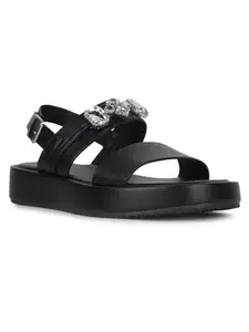 Bata Nine West Dinna Womens Casual Sandal In Black