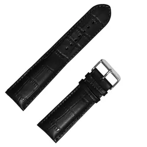 DBLACK ''ULTRA'' Half-Padded, Croco Design, Leather Watch Strap // Perfect For ''TISSOT'' Watches (Black, 22mm)