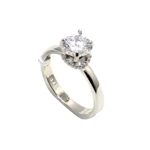 Rajasthan Gems Ring Band 925 Sterling Silver Cubic Zirconia CZ Zircon Stone Women Handmade Gift j636