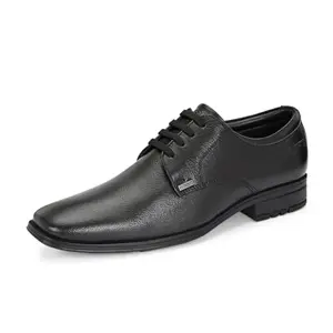 VALENTINO Men's Premium Leather Black Lace-Up Formal Shoes | Lightweight PU Sole | Jumbo Sizes 5 UK to 14 UK | (Newgen-55-Black-7)